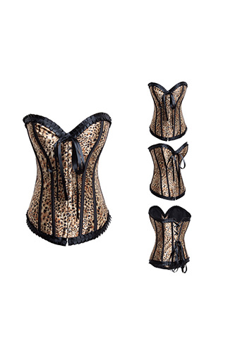 Leopard Satin Bow Corset