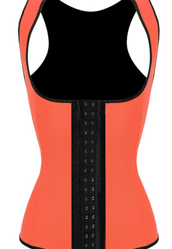 Sexy Orange Halter Waist Trainer Cincher Latex Rubber Strap Corsets