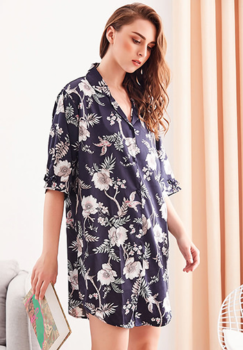 Flirty Satin Pajama Shirt