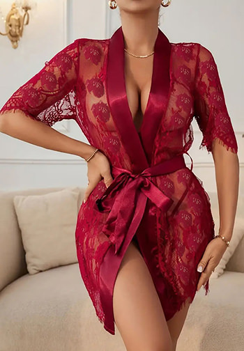 Special Lover Lace PJ Robe Set