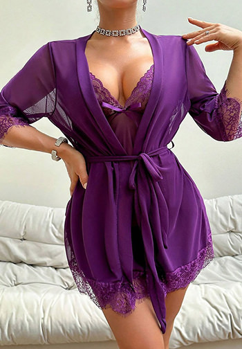 Special Lover Lace PJ Robe Set