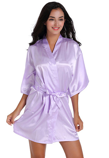 Mother Of The Bride Satin Kimono Robe With Rhinestone