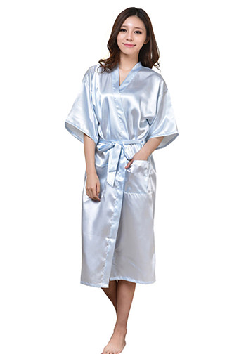 Long Satin Kimono Robe Wedding Robe Mother of The Bride Robe