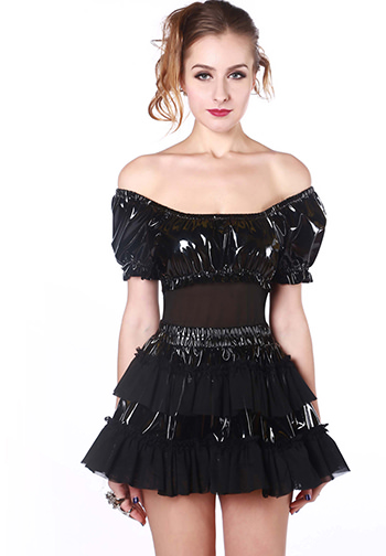 Multi-levels PVC Mini Skirt