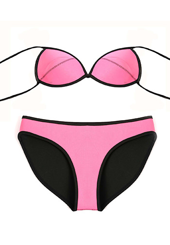 Plain Color Rubber Bikini Set