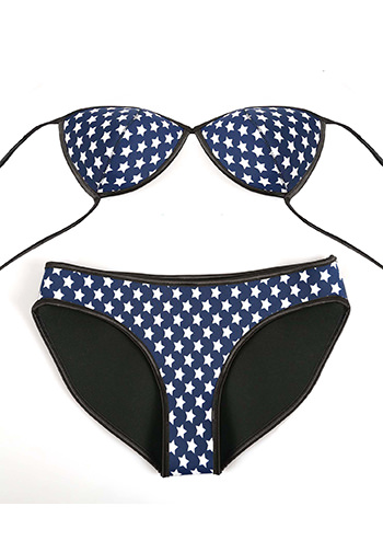 Rubber Star Pattern Print Bikini