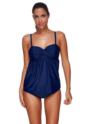 Two-piece Sexy Sling Plain Colour Swimsuit