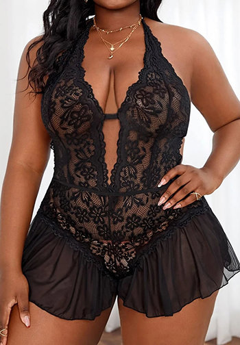 Plus Size Always Be There For You Lace Teddy