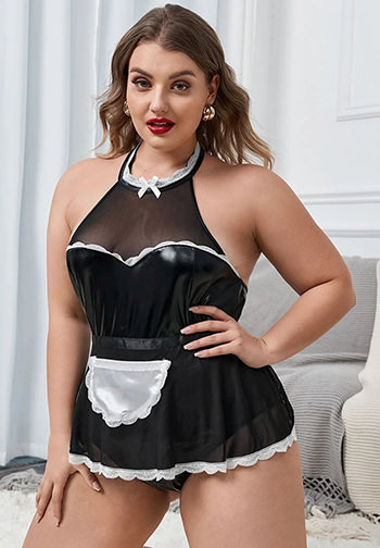 Plus Size Hot Mess French Maid Lingerie Costume