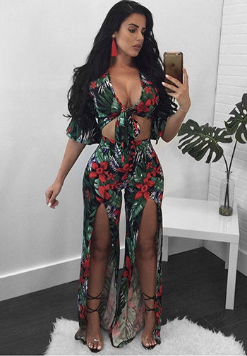 Sexy Slit Front Two Piece Suits