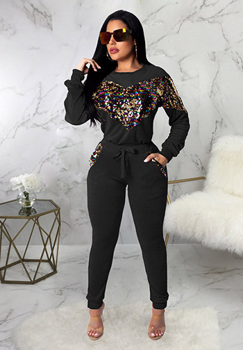 Women's Long Sleeves Top and Pants Suit