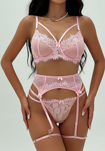 Janet Eyelash Lace Bra Set