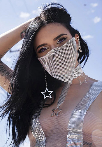 Spark Interest Rhinestone Face Mask