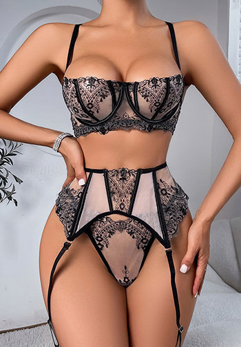 Just A Taste Embroidered Bra Set