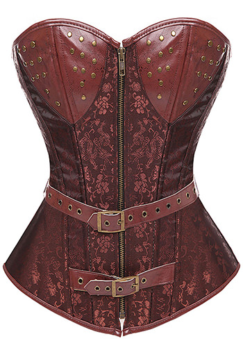 Retro Steampunk Faux Leather Corsets Bustiers Top