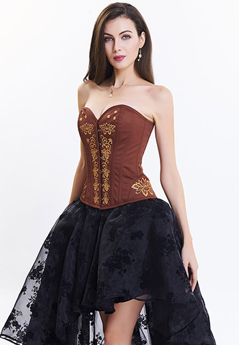 Gothic Vintage Steel Boned Embroidery Corset