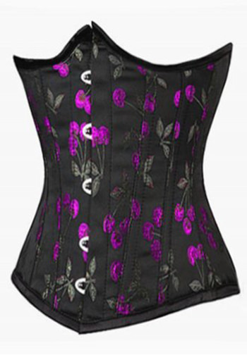 Underbust Floral Print Brocade Boning Corset Bustier