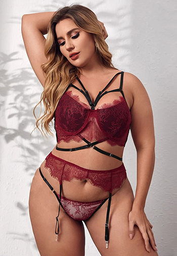 Plus Size Wrap Me Up Lace Bralette Set