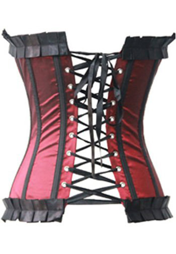 Red Classic Lace Trimmed Boning Corset Bustier