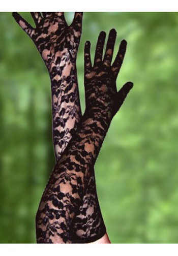 Floral Full Lace Elbow Length Gloves