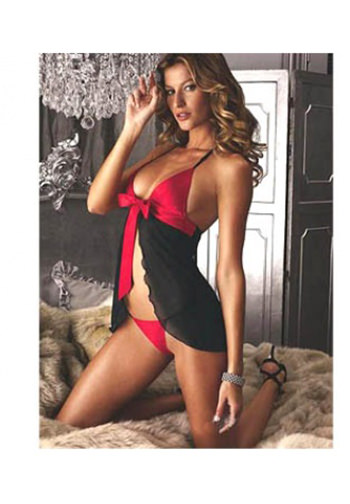 Contrast Babydoll with Ribbon Detail