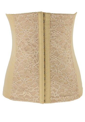 Apricot Floral Embroidered Lace Underbust Corset