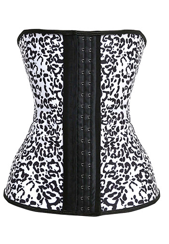 Sexy Steel Bone Latex Leopard Patterns Underbust Corset