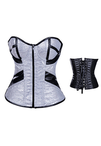 Delicately Wrinkle Zippered Front Corset