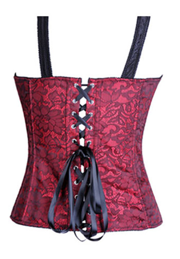 Midnight Embroidered And Satin Straps Corset