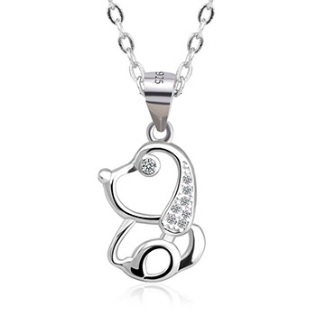 Cute Dog Solid 925 Sterling Sliver Pendant