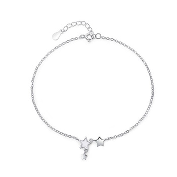 White Rose Enamel Star 925 Sterling Silver Foot Anklet