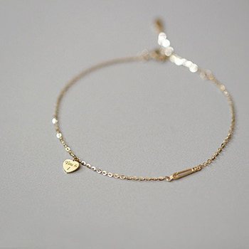 Girls You I Letters Curb Chain 925 Sterling Silver Anklet