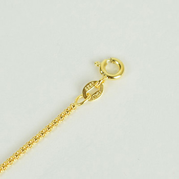 Yellow Gold Popcorn Chain 925 Sterling Silver Necklace