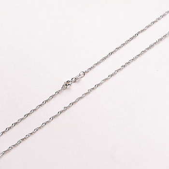 Simple Water Wave Chain 925 Sterling Silver Necklace