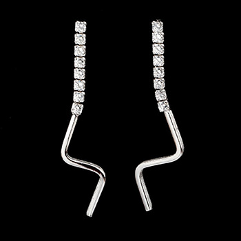 CZ Lighting Geometry 925 Sterling Silver Dangling Earrings