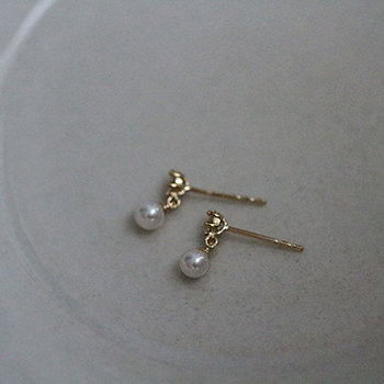 Casual Mini Shell Pearl CZ 925 Sterling Silver Dangling Earrings