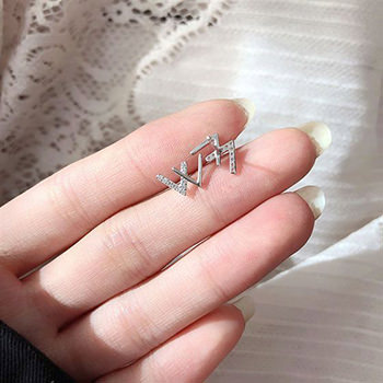 Fashion Letter W 925 Sterling Silver Stud Earrings