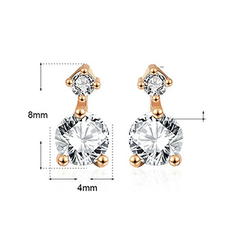 Classic Round CZ  925 Sterling Silver Stud Earrings