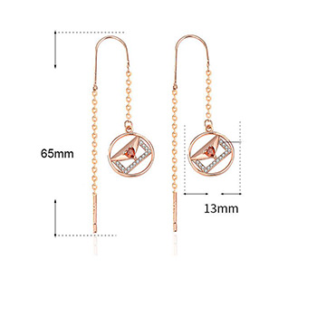 Elegant CZ Letter Envelope 925 Sterling Silver Thread Dangling Earrings