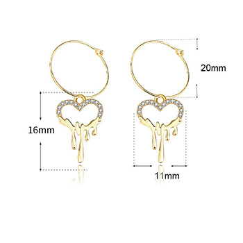 Elegant CZ Hollow Heart 925 Sterling Silver Hoop Earrings