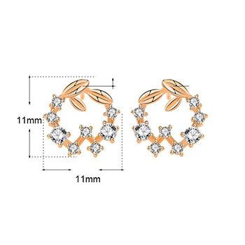 Simple Hollow CZ Garland 925 Sterling Silver Stud Earrings