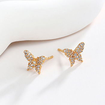 Jewelry Slightly Inlaid with Zirconium Butterfly Elegant Style Earrings