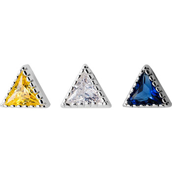 Honey Moon Cubic Zirconia Triangle 925 Silver Studs Earrings