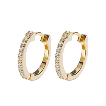 Office Cubic Zirconia 925 Sterling Silver Hoop Earrings