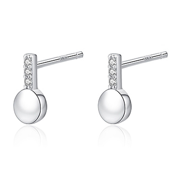 Casual Round Cubic Zirconia 925 Sterling Silver Dangling Earrings