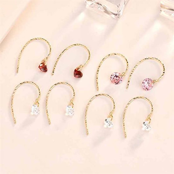 Fashion Heart Cubic Zirconia 925 Sterling Silver Dangling Earrings