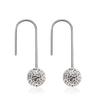 Spherical 925 Silver Hook Earrings