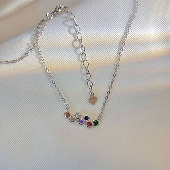 Colorful CZ Rainbow 925 Sterling Silver Necklace