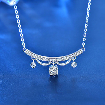 Elegant Moissanite CZ Lace Drop Tassels 925 Sterling Silver Necklace