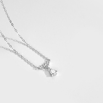 Hot CZ Waterdrop Simple S999 Sterling Silver Necklace